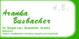 aranka busbacher business card